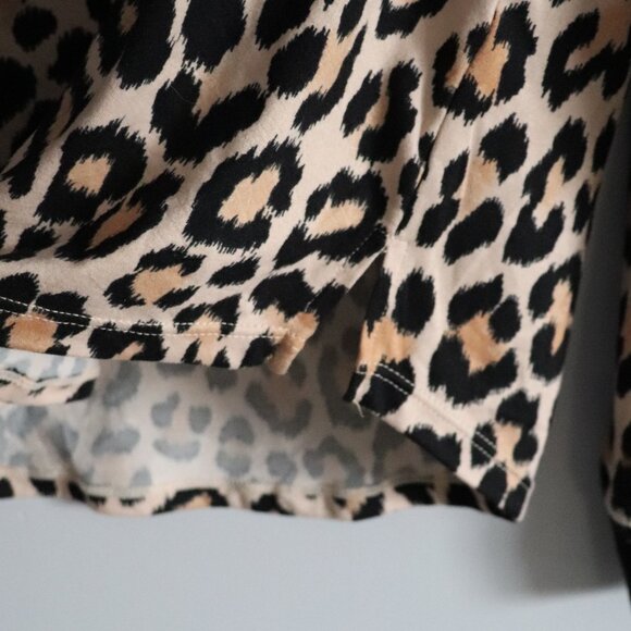 Kate Spade Leopard Print Black Medium 2-Piece Henley Jogger Pj Lounge Set - Picture 8 of 15